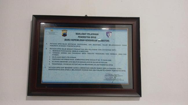 Maklumat Pelayanan BPKB Satlantas Polres Grobogan Wujud Komitmen Pelayanan Profesional dan Transpara